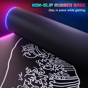 Nhật Bản sóng RGB Chuột chơi game pad, đầy đủ bàn XL mở rộng lớn chơi game mousepad, 12 chế độ chiếu sáng lớn <span class=keywords><strong>Led</strong></span> Bàn Mat cho game thủ - Product Image 4
