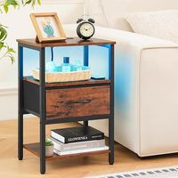 Tables d'appoint modernes personnalisées avec LED Table basse en métal à chargement rapide avec tiroir Table de chevet Table de chevet