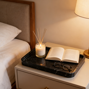 Plateau de rangement et décoratif de luxe en marbre noir naturel, style Art déco, pour la <span class=keywords><strong>maison</strong></span> - Product Image 2
