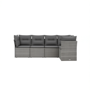 Grey Garden <b>Sofa</b> Set <b>Rattan</b> Outdoor Furniture With Cushions 4 Seater Contemporary Design - Product Image 1