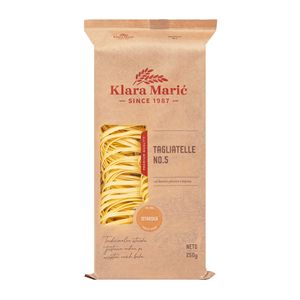 Pasta Clara # 5 Fideos Tagliatelle de Trigo Duro Hechos a Mano, Secos, de Primera Calidad, Bolsa de 250g, Paquete de 8 Unidades - Product Image 1