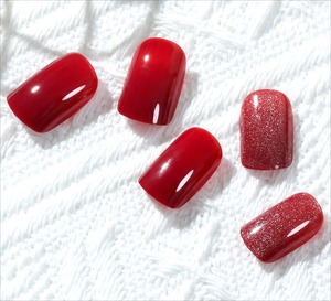 24 <span class=keywords><strong>Uñas</strong></span> Postizas Acrílicas Personalizadas con Diseño de Ojo de Gato, Súper Brillantes, <span class=keywords><strong>Cortas</strong></span>, Cuadradas, Románticas, A064 - Product Image 4