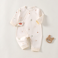 En gros Kaka Bear Combinaison bébé unisexe 100% Coton à motif papillon, manches courtes, imperméable, respirante, adorable, toutes saisons, avec fermeture à crochets