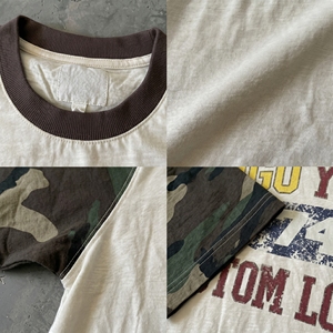 T-shirt mimetica da uomo a maniche corte girocollo, stile streetwear, pesante, estiva, con colletto spesso - Product Image 2