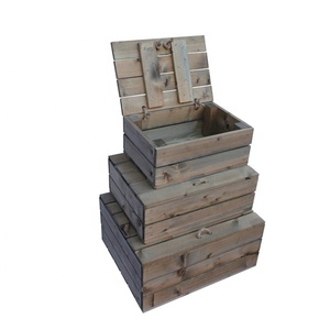 Handmade Wooden <strong>Box</strong> With Lid Solid Pine <strong>Brown</strong> <strong>Storage</strong> Gift Crate - Product Image 1