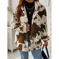 Nouveautés Automne/Hiver : Vêtements d'extérieur pour femmes en polaire à capuche imprimée tendance pour les marchés européens et américains. ODM OEM