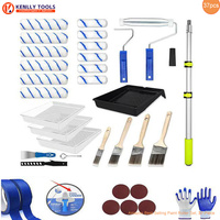 Kit de rouleaux à peinture 29 pièces avec bac et perche réglable, ensemble d'outils professionnels pour la peinture intérieure, personnalisation du logo et de l'emballage possible