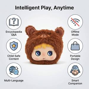 Poupée Compagnon en Peluche IA Douce, <span class=keywords><strong>Robot</strong></span> Doux qui Parle et Chante, Histoireuse Emotionnelle pour l'Heure du Coucher, <span class=keywords><strong>Robot</strong></span> à Câliner Multilingue, Sûr pour les Enfants - Product Image 4