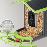 Estación de Alimentación para Aves Silvestres con Cámara Solar de 5200mAh y 1.8L de Capacidad, Plataforma con Identificación por IA y Conexión a Red