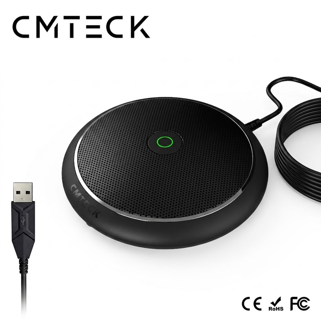 CMTECK CM003 Portable USB Computer Desktop Condenser Microphone 360°Omni-directional Conference Mic for Meeting Studio Recording