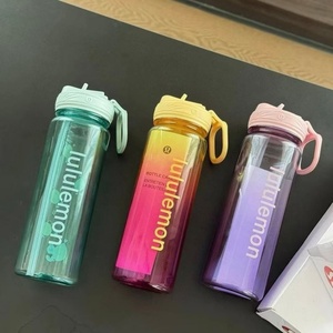 Botella de Agua Deportiva Transparente Lulu, Resistente a Caídas, Portátil, de Color Sólido, Diseño Simple, para Fitness, Aire Libre, Camping y Uso General - Product Image 2