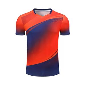 Schnell trocknendes Unisex-T-Shirt für Badminton, Tischtennis, Wettkampf, Training, Polyester, kurzärmelig, V-Ausschnitt - Product Image 5