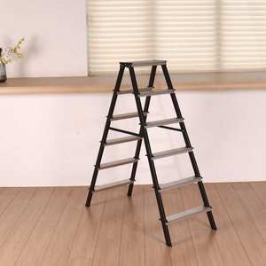 Tabourets à échelle pliante télescopique double face au design moderne avec 12 marches en <span class=keywords><strong>aluminium</strong></span> et <span class=keywords><strong>pieds</strong></span> en acier certifiés EN131 pour usage domestique - Product Image 4