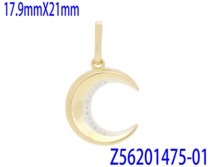 Bijoux FJ Fallon, le grand <span class=keywords><strong>pendentif</strong></span> en forme de <span class=keywords><strong>croissant</strong></span> de lune islamique plaqué or rose, en laiton bicolore - Product Image 3