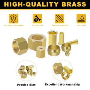 Manchon de compression en laiton de haute qualité 1/8 \ "Double cône virole raccords d'<span class=keywords><strong>olive</strong></span> personnalisables lisses <span class=keywords><strong>pour</strong></span> des connexions de tuyaux sécurisées - Product Image 3