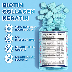 Gummies à la biotine <span class=keywords><strong>pour</strong></span> la croissance des <span class=keywords><strong>cheveux</strong></span>, des ongles forts et une peau saine – Complément vitaminique OEM et ODM - Product Image 3