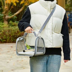 Cage de transport pour oiseaux en polyester avec sac de transport transparent et portable pour pigeon, lézard, conure, cockatiel - Product Image 3