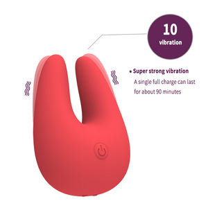 Vibratori Doppi a Forma di Coniglio CE ROHS Massaggiatore per Seno Femminile con Forte Vibrazione Stimolazione Clitoridea in Silicone Liquido Giocattolo Sessuale per Adulti - Product Image 5