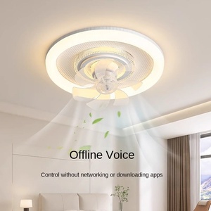 Plafonnier LED de style européen moderne avec base en fer, télécommande, ventilateur, lampe encastrée, moteur CC pour cuisine et restaurant - Product Image 1