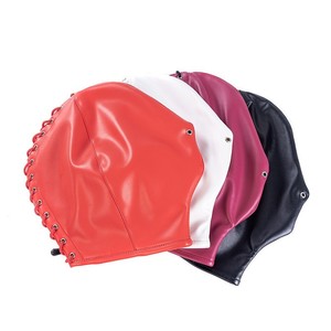 Équipement de bondage, cagoule en cuir PU noir, masque BDSM, bandeau pour les <span class=keywords><strong>yeux</strong></span> pour les couples - Product Image 6