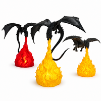 Lampe de nuit en forme de dragon imprimée en 3D, lampe à cracher du feu pour la chambre à coucher, le bureau, les fans de fantaisie, éclairage décoratif
