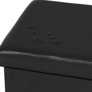 <span class=keywords><strong>Banc</strong></span> de rangement pliable en cuir noir de 38 cm (15 pouces) 2024, <span class=keywords><strong>coffre</strong></span> de rangement, repose-pieds - Product Image 4