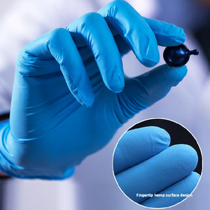 بيع بالجملة قفازات سميكة من المطاط باللون الأزرق خالية من مسحوق الشيك عالية المرونة لحماية العمال وغسل الأطباق - Product Image 6