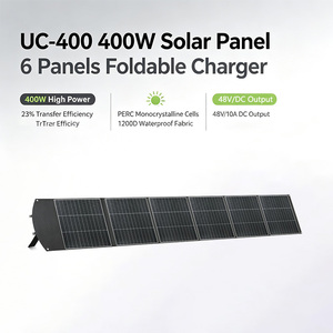 Chargeur solaire monocristallin pliable 400W, étanche, portable, pour le camping, les bateaux, les stations d'alimentation hors réseau - Product Image 1