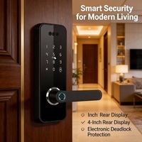 Cerradura de Puerta Inteligente Sin Llave Sinovo, Cerradura Digital con Manija y Cámara, Cerradura Inteligente con Huella Dactilar de Tamaño Pequeño con Cámara