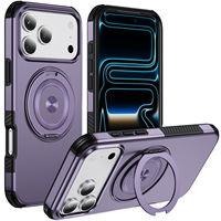 Étui de téléphone portable antichoc avec design magnétique en TPU+PC 2-en-1, support magnétique rotatif à 360° pour iPhone 18