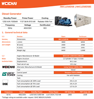Générateur diesel à bon prix 1250 kVA 1000 kW triphasé 400 V 50 Hz alimenté par un moteur diesel Weichai pour centrale électrique de télécommunications ISO CE