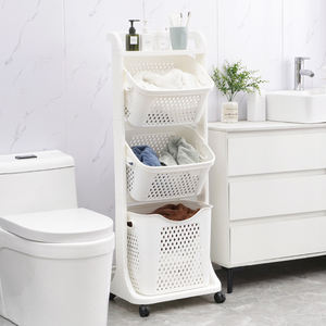 <strong>Plastic</strong> <strong>Laundry</strong> <strong>Basket</strong> Rolling Cart <strong>Laundry</strong> Bags <strong>Baskets</strong> Hamper Bathroom Organizers <strong>Laundry</strong> <strong>Basket</strong> <strong>with</strong> 3 Tier - Product Image 3