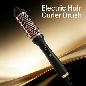 Cepillo Térmico Portátil 2 en 1 para Peinar el Cabello con Logo Personalizado, <span class=keywords><strong>Rizador</strong></span> de Pelo Calentado, Cepillo Redondo Calentado para Rizar el Cabello - Product Image 1