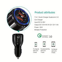 Pengisi Daya Mobil Universal 3.1A Quick Charge Dual USB Port 3.0 Adapter Kompatibel dengan Semua Smartphone