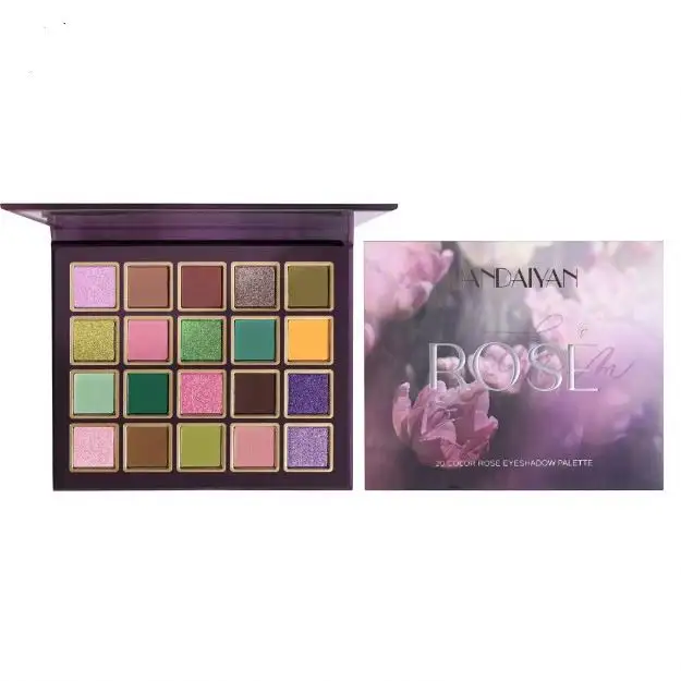 Palet Eyeshadow 20 warna Rose Matte Glitter Eye Shadow tahan air hijau ungu berkilau Eyeshadow rias kosmetik