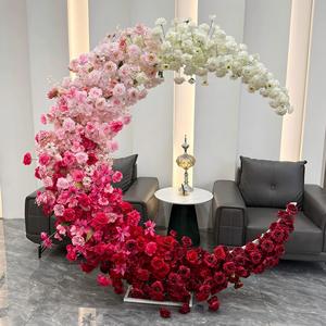 Handmade moon Flower Wedding Arch Silk Artificial Flower Wall Weddings Mother's Day Holidays Valentine's Day - Product Image 2