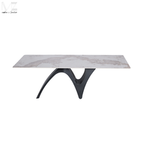 Table de salle à manger moderne nordique de luxe, 4 places, table de salle à manger rectangulaire en pierre frittée de luxe, simple et haut de gamme, plateau en marbre