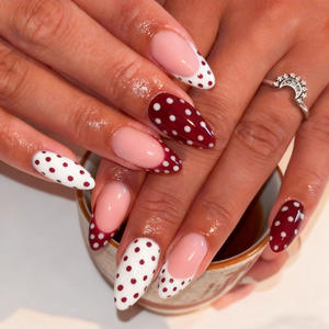 <span class=keywords><strong>Linda</strong></span> hit producto rojo Polka Dot usable nail, Comercio Exterior transfronterizo Venta caliente nail art usable nail Piece - Product Image 1