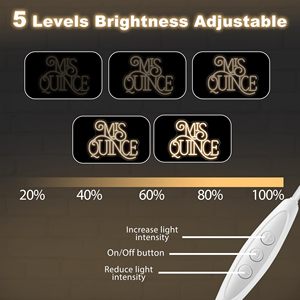 Letrero <span class=keywords><strong>de</strong></span> Neón Mis Quince, Luz LED Blanca Cálida para Fiesta <span class=keywords><strong>de</strong></span> Quinceañera, Decoración <span class=keywords><strong>de</strong></span> Cumpleaños, Letreros <span class=keywords><strong>de</strong></span> Neón Personalizados - Product Image 5