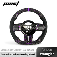 Volant en fibre de carbone forgé à paillettes violettes personnalisé pour Jeep Wrangler JK Rubicon 4x4 Sport Grand Cherokee SRT8 2011-2016