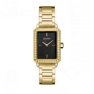 Montre pour femme élégante et durable en acier inoxydable avec cadran carré, bracelet en cuir, mouvement à quartz, pour un usage quotidien, de haute qualité - Product Image 4