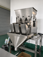 Peseuse linéaire automatique à 3 têtes pour céréales et grains bruts, machine quantitative, formage et emballage, étiquetage alimentaire haute productivité