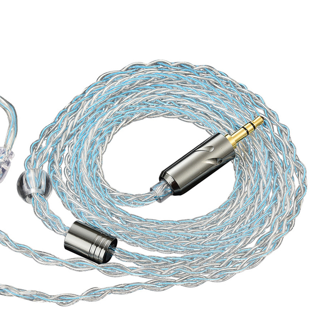 QKZ T1 8 Core TC Silver Plated Hifi Earphone Update Cable 2Pin for QKZ ZXN ZXT ZXD ZX2 ZAX2 ZX1 ZX3 Ect