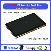 Layar Sentuh Kapasitif IPS Waiken 5-inci, Tampilan Definisi Tinggi Resolusi 800*480, Kecerahan 350cd/m, Lampu Latar LED Digital