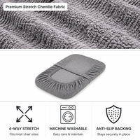 Housse de coussin de siège en chenille élastique sur mesure avec ouverture et amovible, lavable pour chaise de salle à manger, cuisine, maison, bureau