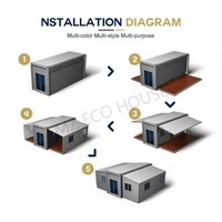 Casa Contenedor Expandible de Alta Calidad, Estructura de Acero, 2 Dormitorios, Casas Móviles, Proveedor Chino en Venta