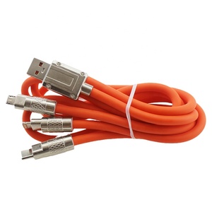Câble de données numériques à charge super rapide pour téléphone portable 1.2M 120W avec liquide gras Câble de charge en caoutchouc souple trois en un - Product Image 3