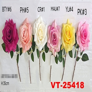 2025สเปรย์กุหลาบเทียมทำจากโพลีเอสเตอร์แบบสัมผัสแท้ใหม่ล่าสุด68ซม. X1-LATEX สำเร็จการศึกษาวันแม่วันคริสต์มาสปีใหม่วันวาเลนไทน์ - Product Image 4