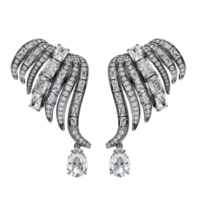 Collezione di Orecchini alla Moda per Donne, Orecchini a Perno con Cristalli Intrecciati, Orecchini Pendenti Cigno Nero per Occasioni Quotidiane - Product Image 4