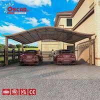 Abri de voiture individuel en polycarbonate et aluminium pour protection solaire extérieure, isolation thermique, pour allée, cour et rue